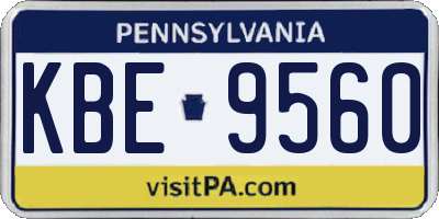 PA license plate KBE9560