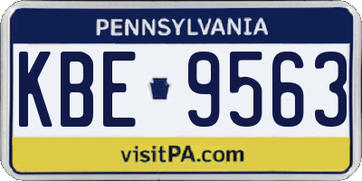 PA license plate KBE9563