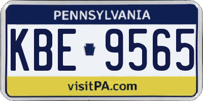 PA license plate KBE9565