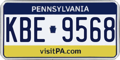 PA license plate KBE9568