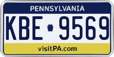 PA license plate KBE9569