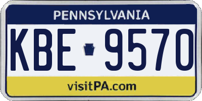 PA license plate KBE9570