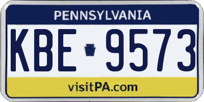 PA license plate KBE9573