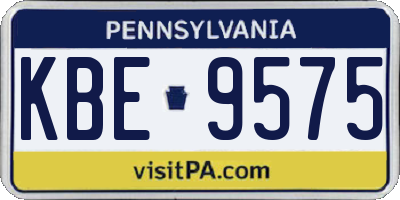 PA license plate KBE9575