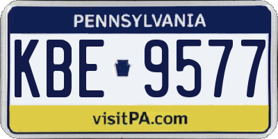 PA license plate KBE9577