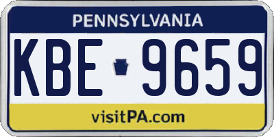 PA license plate KBE9659