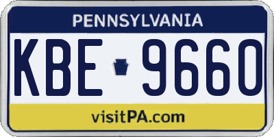 PA license plate KBE9660
