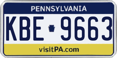 PA license plate KBE9663