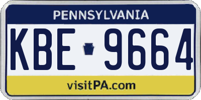 PA license plate KBE9664
