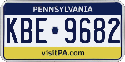 PA license plate KBE9682
