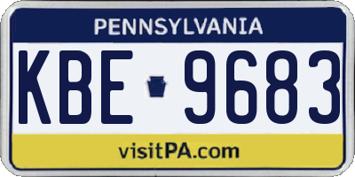 PA license plate KBE9683