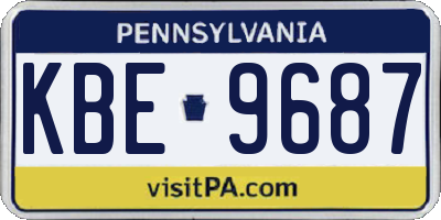 PA license plate KBE9687