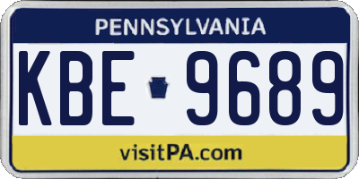 PA license plate KBE9689