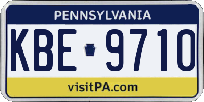 PA license plate KBE9710