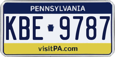 PA license plate KBE9787