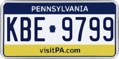 PA license plate KBE9799