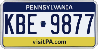 PA license plate KBE9877