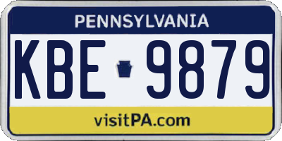 PA license plate KBE9879