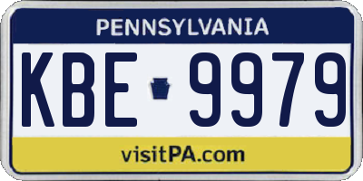 PA license plate KBE9979