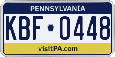PA license plate KBF0448