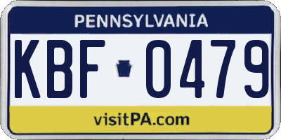 PA license plate KBF0479