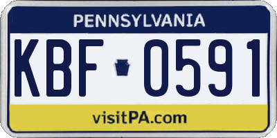 PA license plate KBF0591
