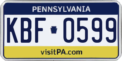 PA license plate KBF0599