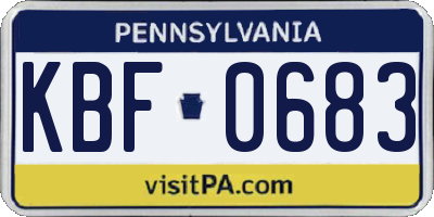 PA license plate KBF0683