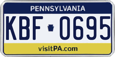 PA license plate KBF0695