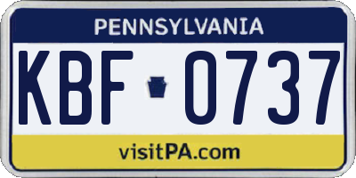 PA license plate KBF0737