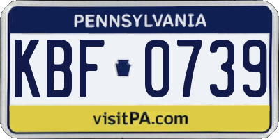 PA license plate KBF0739