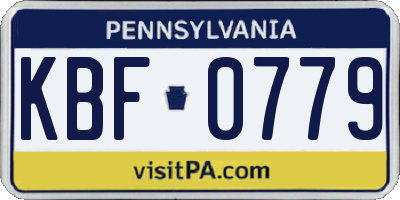 PA license plate KBF0779