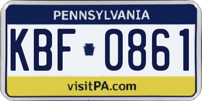 PA license plate KBF0861