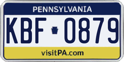 PA license plate KBF0879