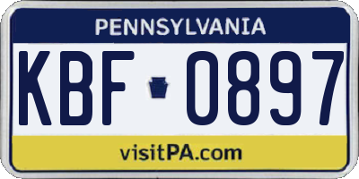 PA license plate KBF0897