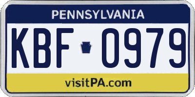 PA license plate KBF0979