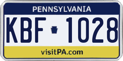 PA license plate KBF1028