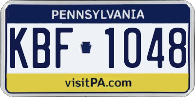 PA license plate KBF1048