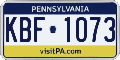PA license plate KBF1073