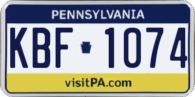 PA license plate KBF1074