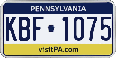 PA license plate KBF1075