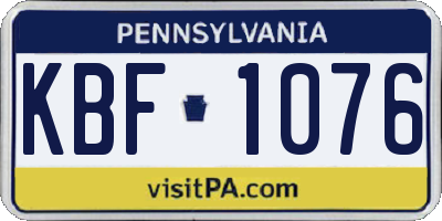 PA license plate KBF1076