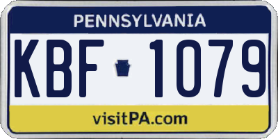 PA license plate KBF1079