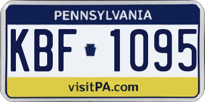PA license plate KBF1095