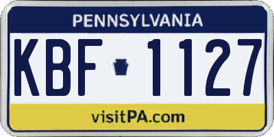 PA license plate KBF1127