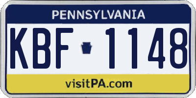 PA license plate KBF1148