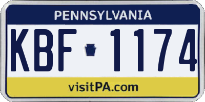 PA license plate KBF1174