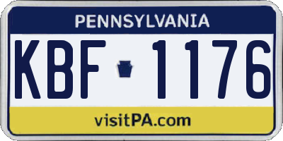 PA license plate KBF1176