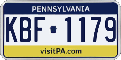 PA license plate KBF1179