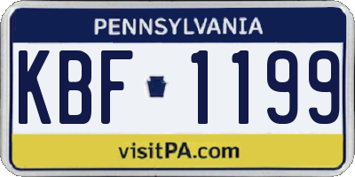 PA license plate KBF1199